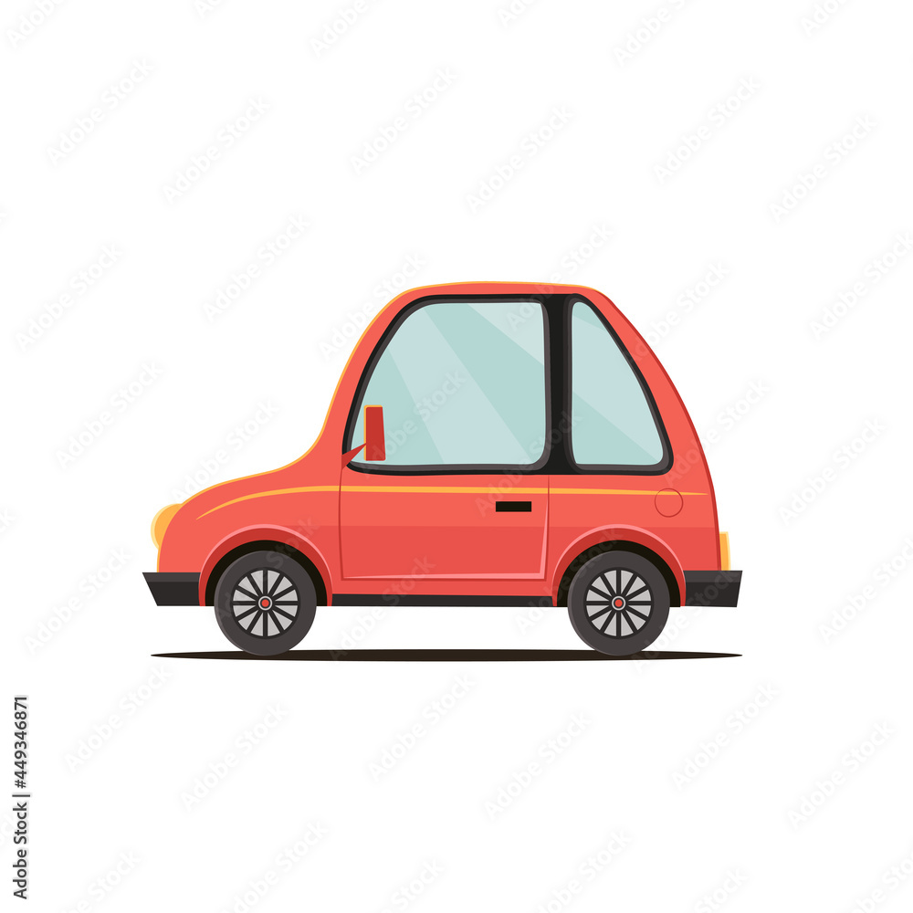 Vector illustration of a red car made in a flat style.