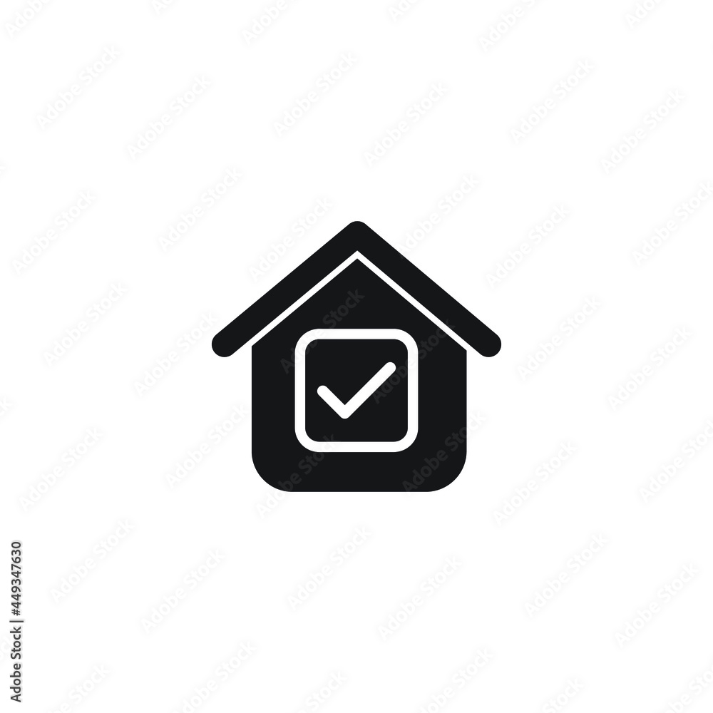 Icon vector graphic of approve home symbol Icon vector graphic of approve home symbol