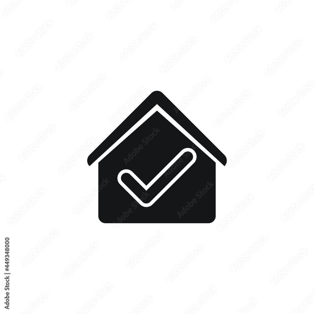 Icon vector graphic of approve home symbol Icon vector graphic of approve home symbol