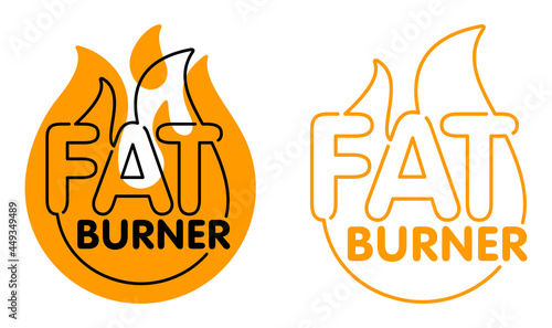 Fat burner icon - food supplement for weight lose