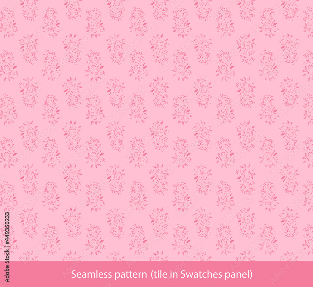 Seamless pink vector background. Elegant pattern, floral ornament. Seamless pink vector background. Elegant pattern, floral ornament.