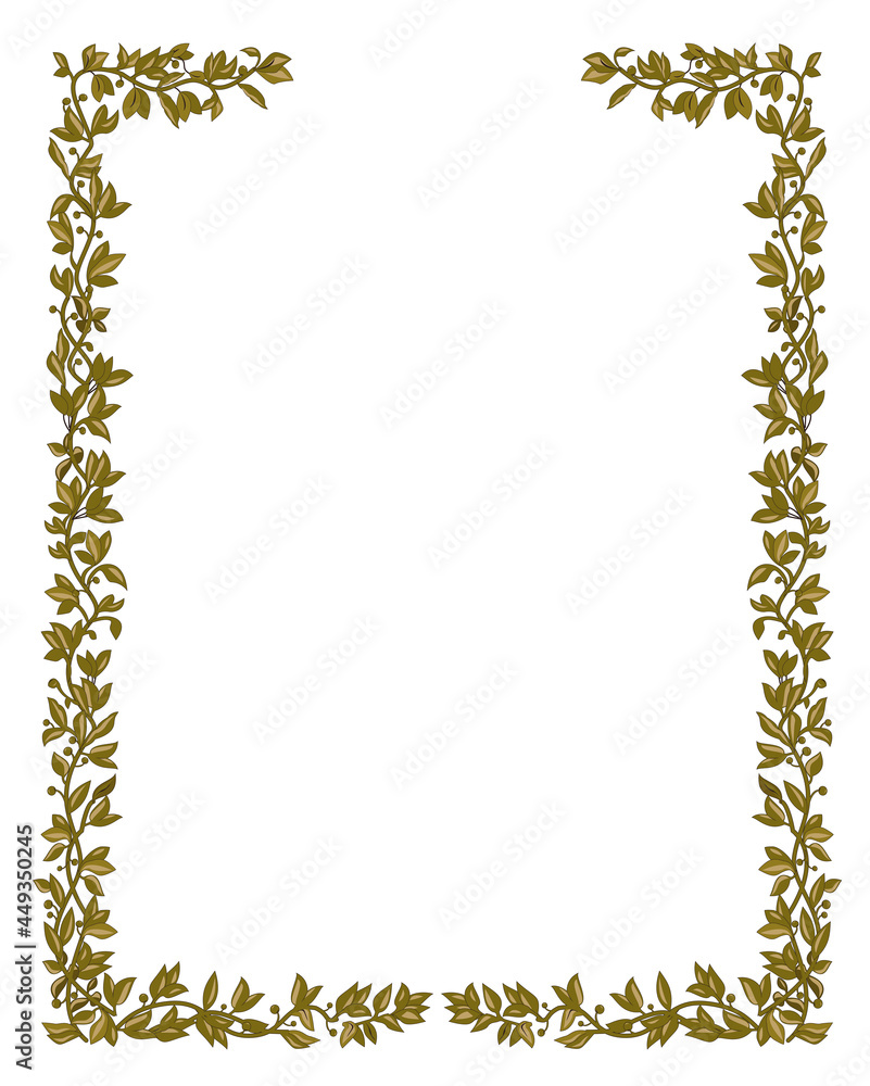 Laurel Frame in vintage style isolated on white background Stock Vector ...