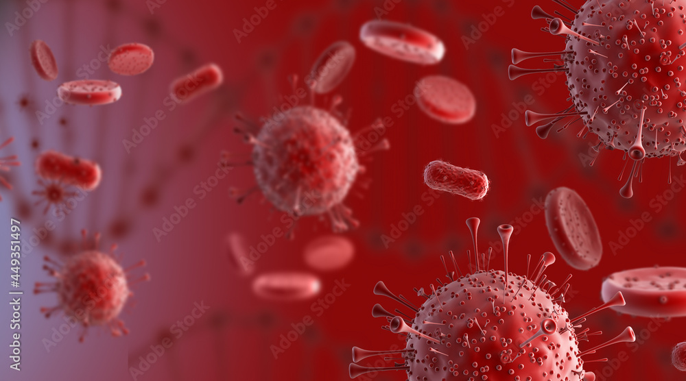 Fototapeta premium 3d render Corona virus background.3d rendering