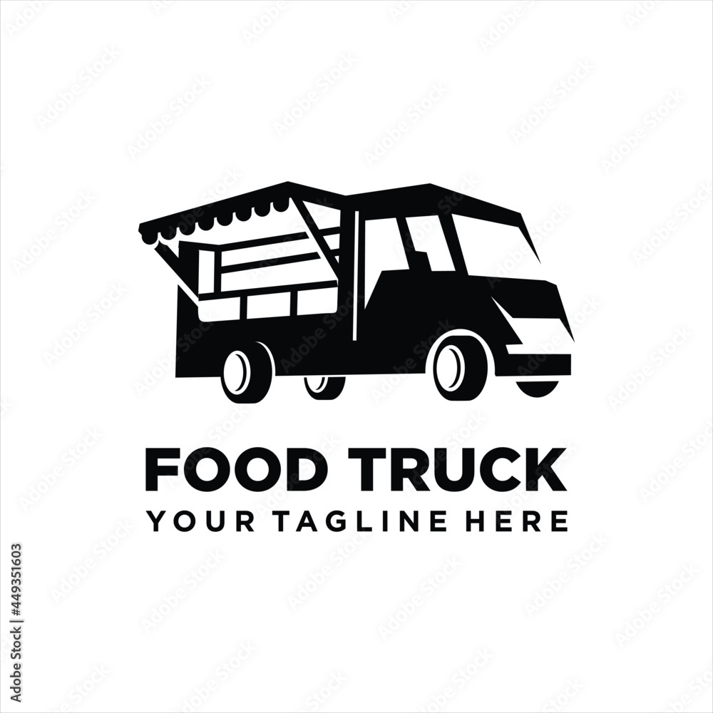 Food Truck Logo Template Street Food Cart Vector Design Retro Food
