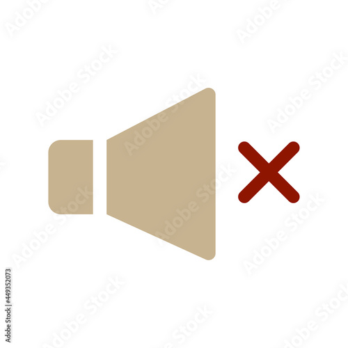 sound prohibition icon on white background, vector illustration