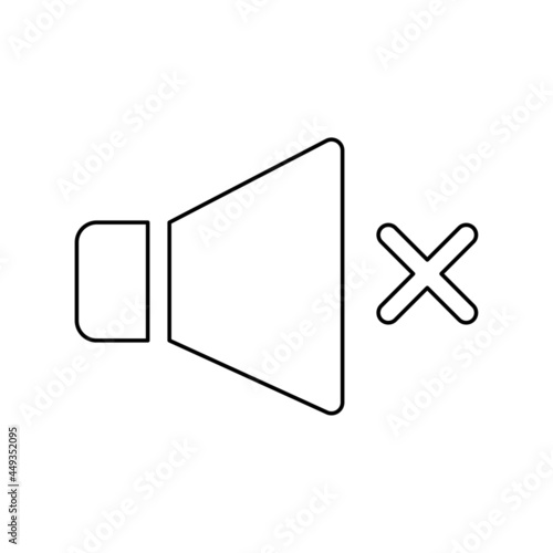 sound prohibition icon on white background, vector illustration