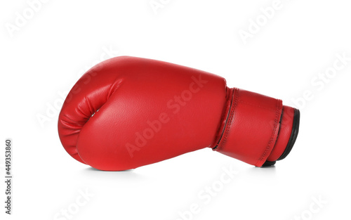 New red boxing glove isolated on white