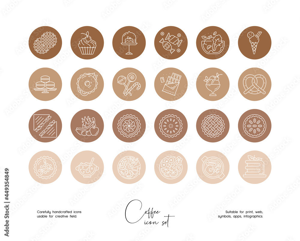 Set of hand drawn line art vector coffee illustrations. Vector line icons set for social media story highlight. Set of hand drawn line art vector coffee illustrations. Vector line icons set for social media story highlight.