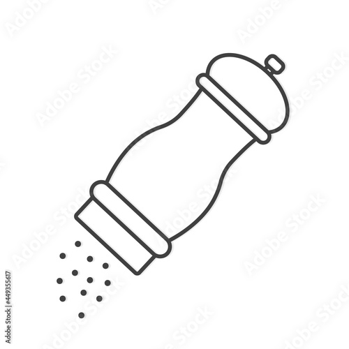 black kitchen pepper mill - vector illustration