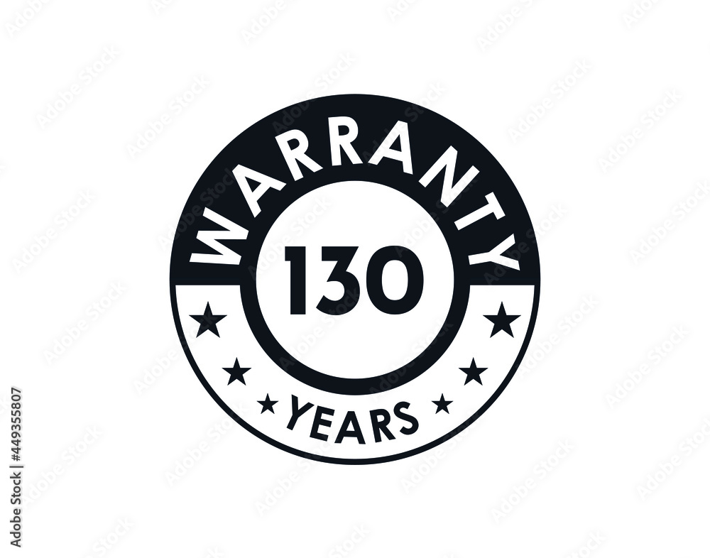 130 years warranty logo isolated on white background 130 years warranty logo isolated on white background