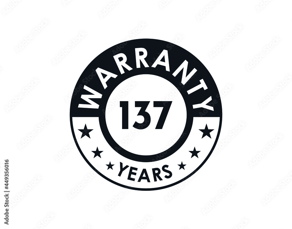 137 years warranty logo isolated on white background 137 years warranty logo isolated on white background