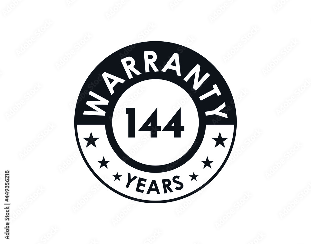 144 years warranty logo isolated on white background 144 years warranty logo isolated on white background
