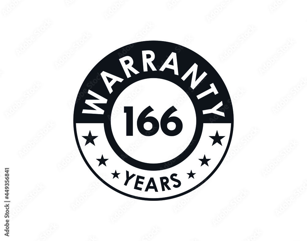 166 years warranty logo isolated on white background 166 years warranty logo isolated on white background