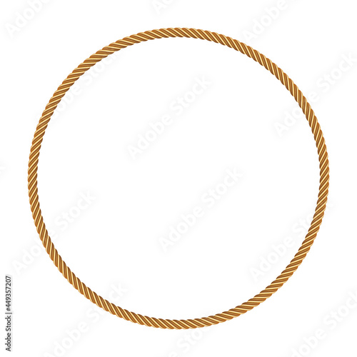 Vector circle rope frame, made of fabric.