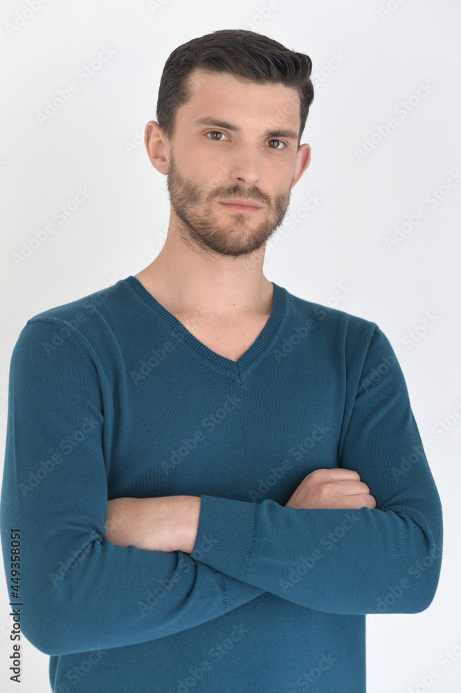 handsome young man posing in studio handsome young man posing in studio