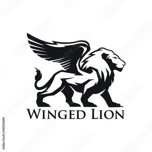 winged lion tattoo logo exclusive design inspiration