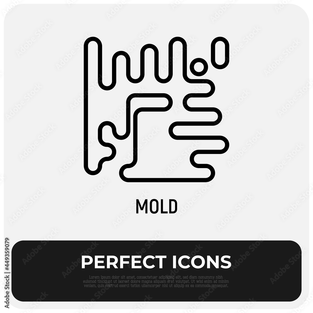 Mold thin line icon. Modern vector illustration of allergen. Mold thin line icon. Modern vector illustration of allergen.
