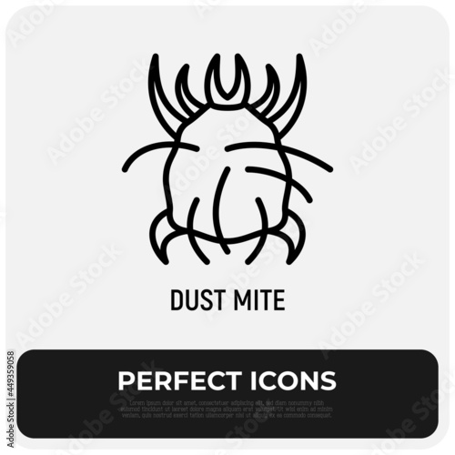 Dust mite thin line icon. Modern vector illustration.