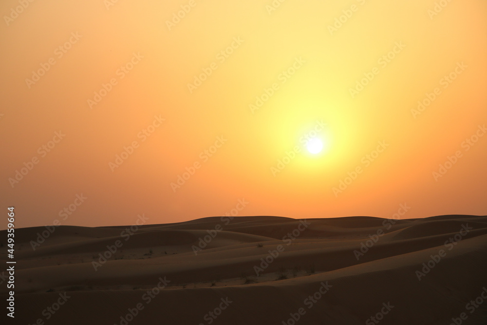 sunset in the Dubai desert 