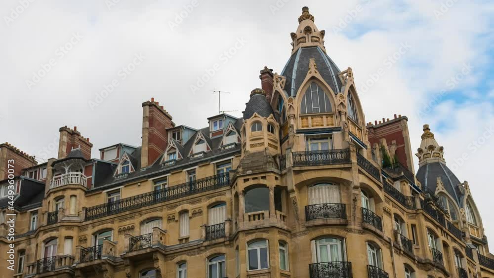 Clouds rolling over beautiful Parisian architecture in Paris -Time lapse Clouds rolling over beautiful Parisian architecture in Paris -Time lapse