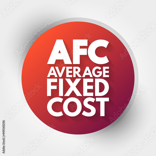 AFC - Average Fixed Cost acronym, business concept background