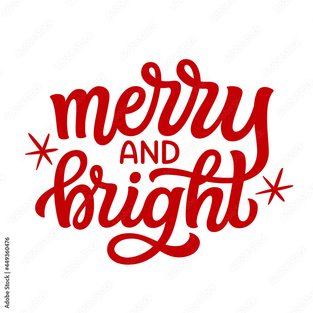 Merry and bright, lettering