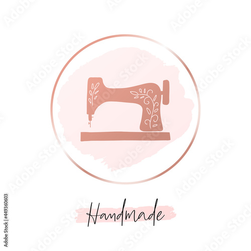 Handmade icon for social media highlight cover. Sewing machine icon