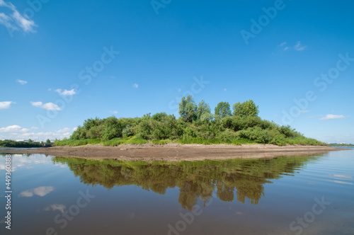 Small island on the Tura River in Tyumen  Russia.
