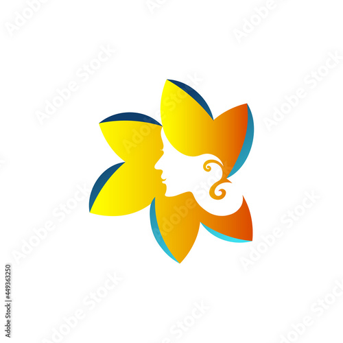 flower logo with beauty theme