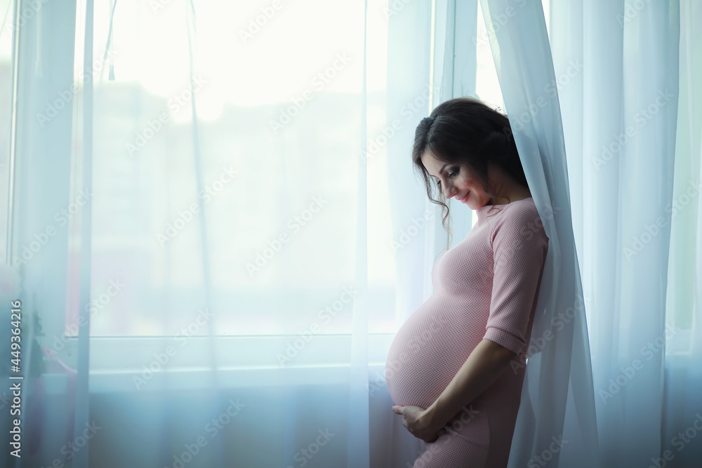 Beautiful pregnant girl with a big belly. Young married pregnant couple. Husband with a pregnant wife. A couple awaiting the birth of a baby. Beautiful pregnant girl with a big belly. Young married pregnant couple. Husband with a pregnant wife. A couple awaiting the birth of a baby.