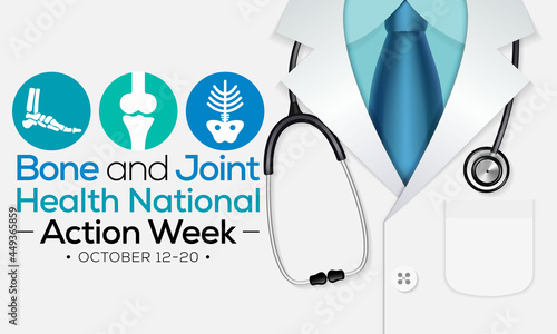 Bone and Joint health national action week is observed every year in October, with activities focused on disorders including arthritis, back pain, trauma, pediatric conditions, and osteoporosis.