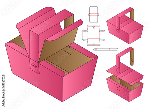 Box packaging die cut template design. 3d mock-up