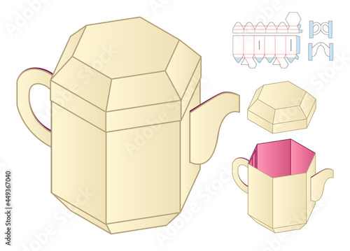 Box packaging die cut template design. 3d mock-up