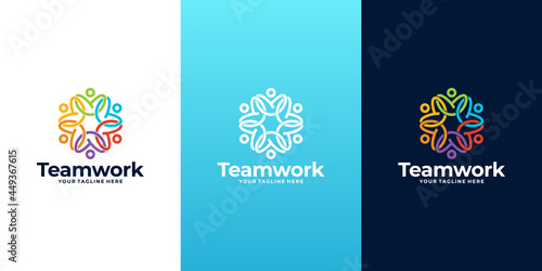 creative community logo, teamwork logo design inspiration