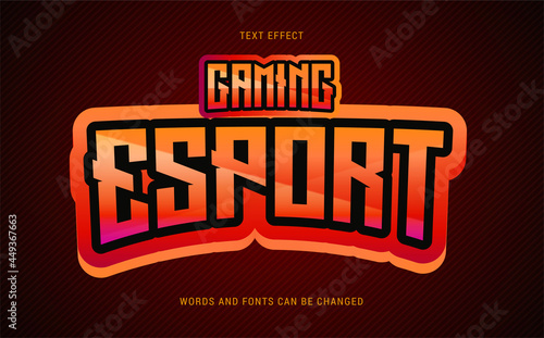 gaming esport text effect 100% editable. words and fonts can be changed