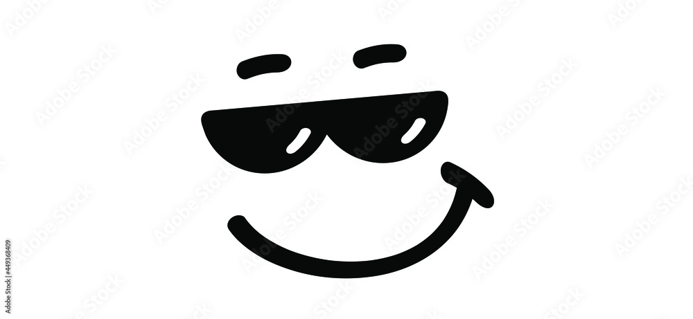 Stay or be cool with happy face and sunglasses. Cartoon vector success  quotes for banner or card. Relaxing and chill, motivation and inspiration  message. Comic sun glasses quote. Stock Vector | Adobe
