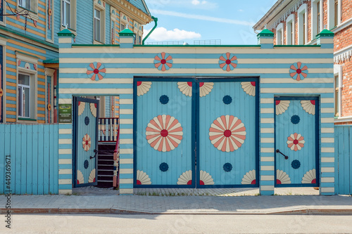 View of the colorful old tatar house at old Tatar Settlement. photo