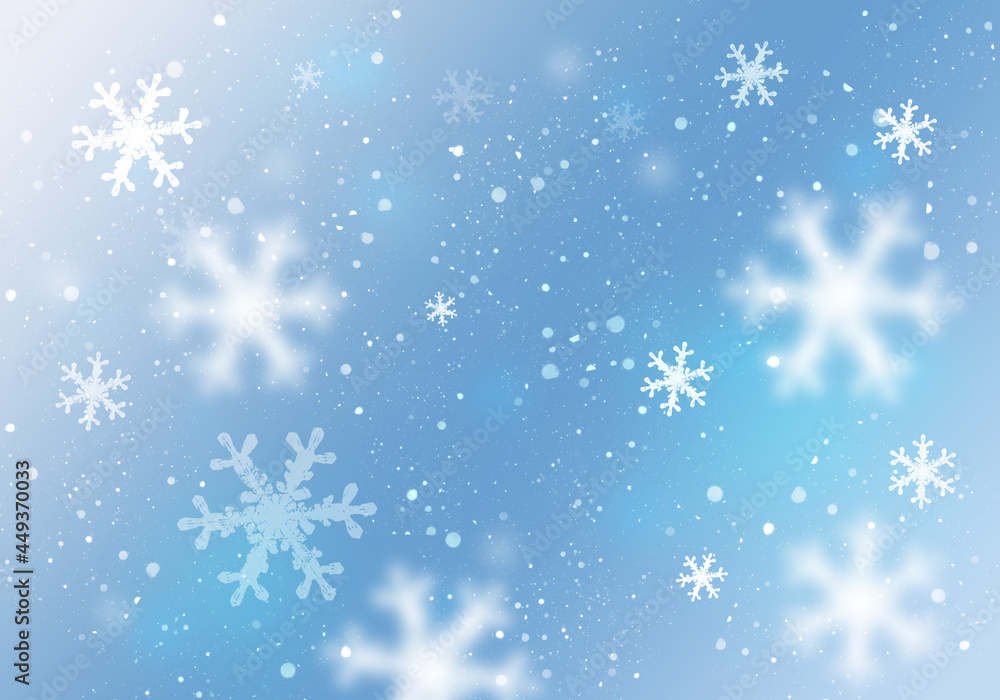 Winter background with snowflakes.