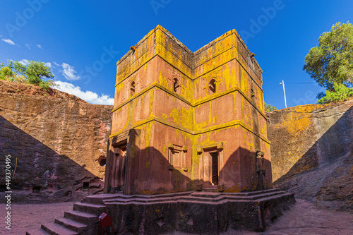 The magnificent monolitic rock-hewn church of Saint George in Lalibela, Ethiopia photo