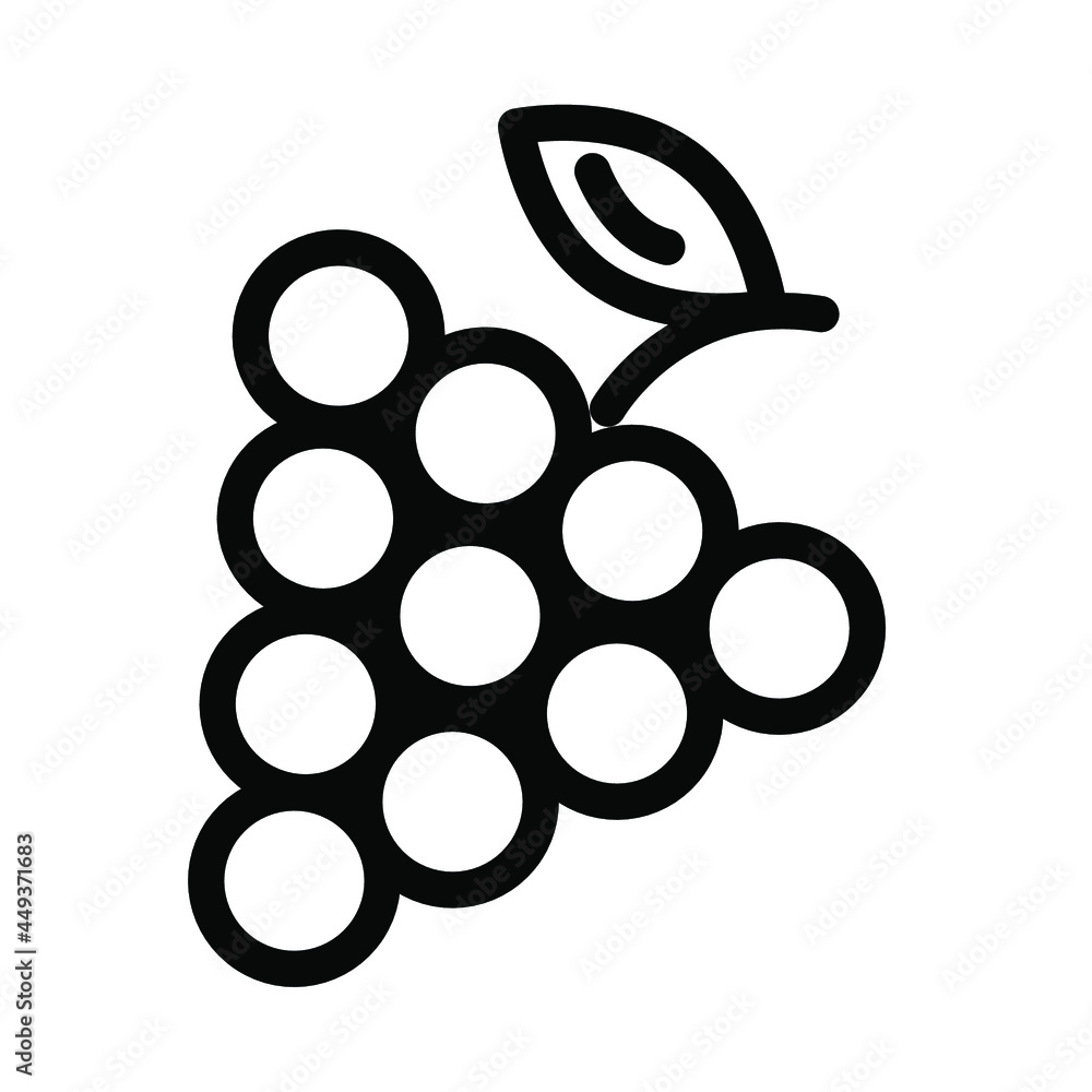 lemon is a black and white icon in the form of grapes. healthy food. ordinary fruits and tropical icons are suitable for the design of websites, presentations and stories