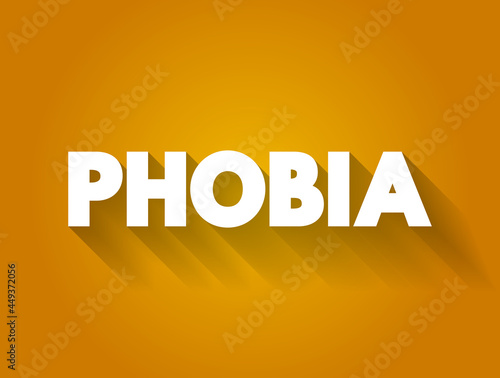 Phobia text quote, medical concept background photo
