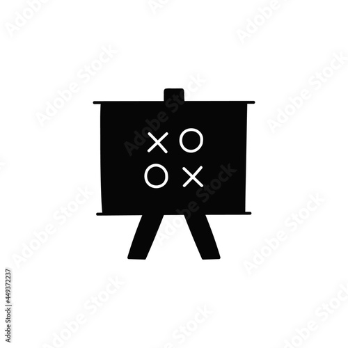 marketing strategy icon in solid black flat shape glyph icon, isolated on white background 