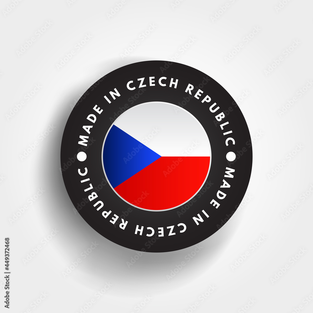Made in Czech Republic text emblem badge, concept background Made in Czech Republic text emblem badge, concept background