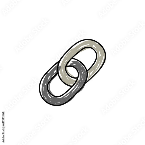 web Link, hyperlink icon in color icon, isolated on white background 