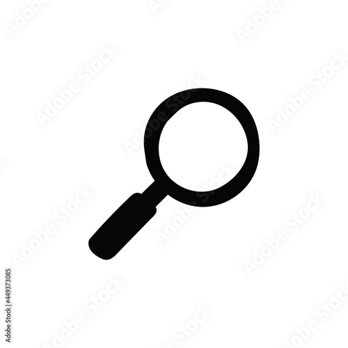 Search on internet icon in solid black flat shape glyph icon, isolated on white background 