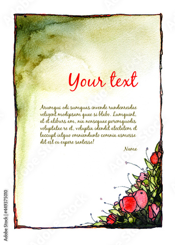 Artistic card with space for text