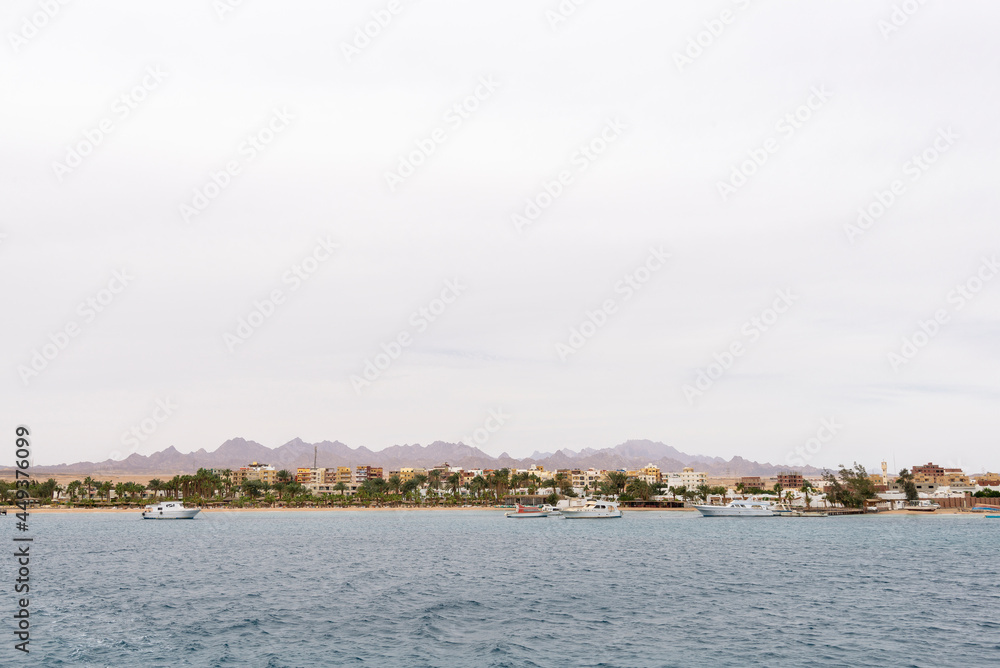 Fototapeta premium Safaga shoreline at a cloudy day, Egypt.