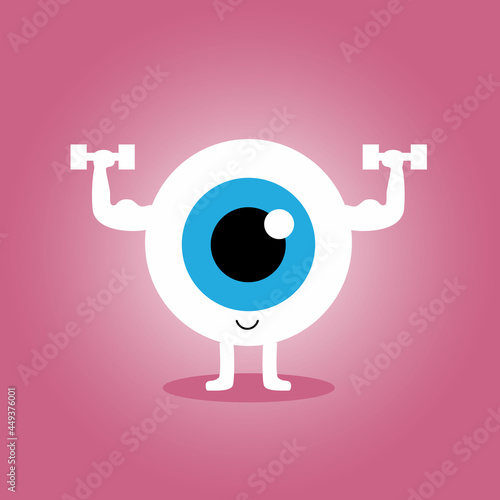 vector illustration eye day optical optometric optometrist hospital ophthalmology  blue anatomy vision lens look sport human eyes banner medicine colorful care character white element cute cartoon art
