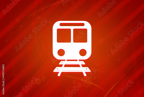 Train icon isolated on abstract red gradient magnificence background