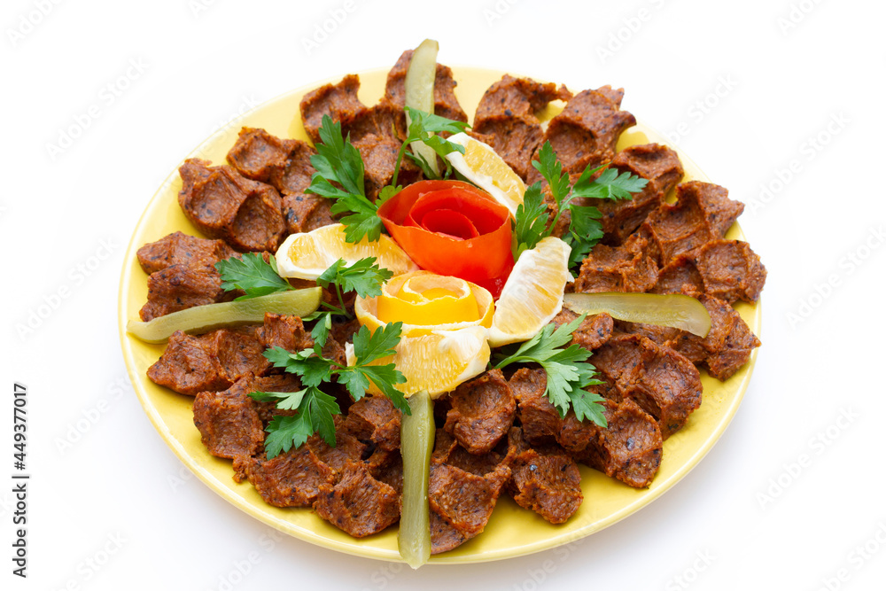 A famous Turkish traditional food, Raw Kofta 